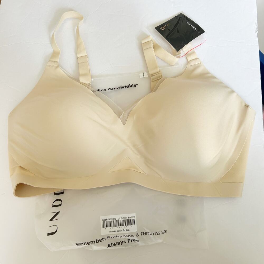 Underoutfit Innovation Bonded Mesh Bra Size 2XL Adjustable Straps NWT Style 1278